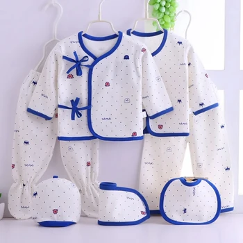 

0-3 Months Newborn set Infant Clothing Set Cotton Boys Clothes Baby Underwear for Girls Print New Born Baby Girl Suits 7pcs/set