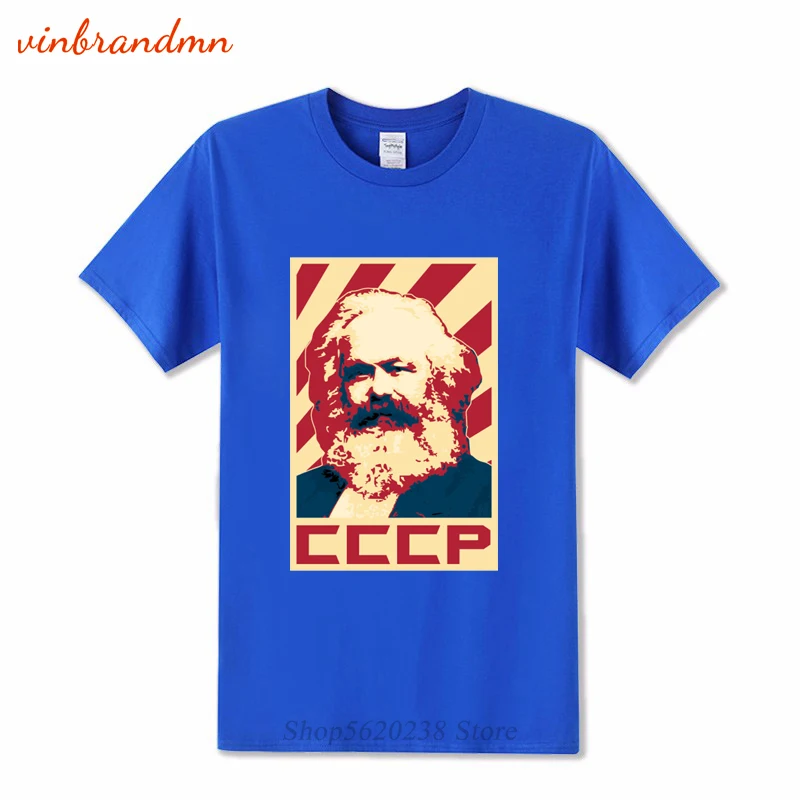 Лидер продаж мужские футболки CCCP Karl Marx графические 100% хлопок круглый вырез для