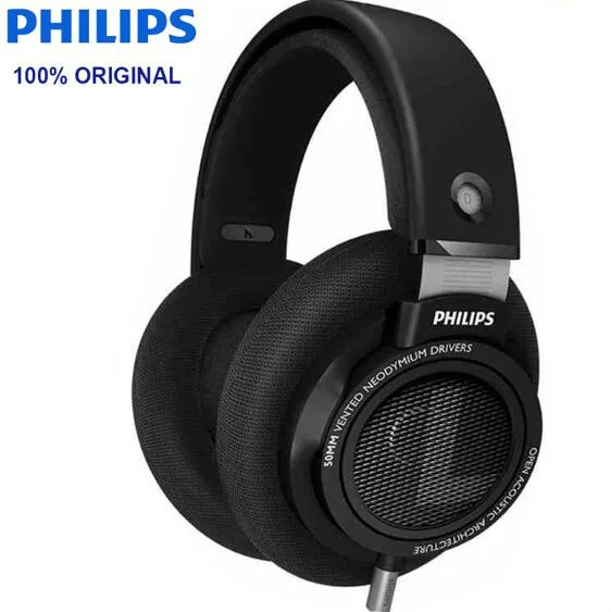 Оригинальные Наушники Philips SHP9500, Наушники Hi-Fi с длинной проводом 3 м, гарнитура с шумоподавлением для huawei xiaomi S8 S9 MP3 - Цвет: Черный
