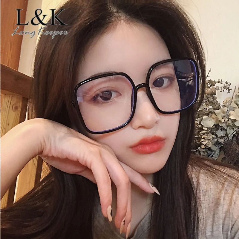 

Women Glasses Frame Oversized Square PC Eyeglasses Frame Vintage Reading Glasses Clear Lens Transparent Optical Spectacle Frame