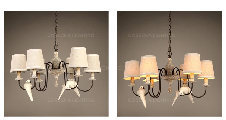 Винтажные люстры с птицами светильник ing с тканевым абажуром элегантные креативные фойе люстры кухонный светильник s светильник Ретро французский светильник