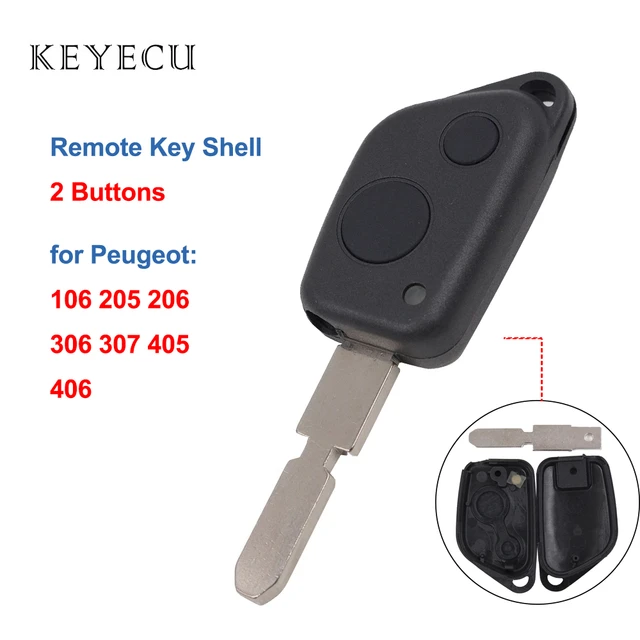 2 Tasten Remote Auto Schlüssel Shell Key Case Cover 2 Mikroschalter Fit für  Peugeot 106 206 306 Ersatz Shell Cover