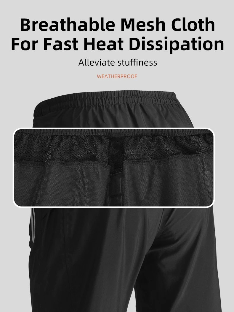 ROCKBROS Wasserdicht Wandern Hosen Atmungsaktive Radfahren Hosen Outdoor Sommer Camping Hosen Klettern Mountainbike Regen Hosen – Detail 6