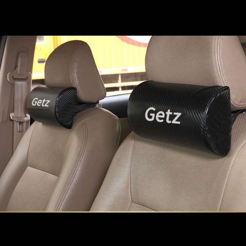 

Carbon Fiber Texture PU leather Auto Car Seat Head Neck Rest Cushion Neck Support Safety Pillow Headrest Pad for Hyundai Getz