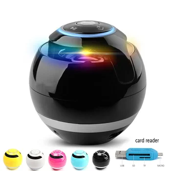

Mini Ball Wireless Bluetooth Speaker Portable Outdoor Subwoofer MP3 with LED Light Support TF Card Fr Mobilephone Christmas Gift