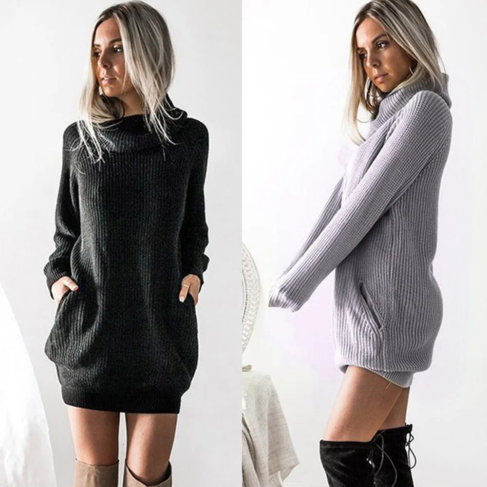 turtleneck sweater dress long sleeve