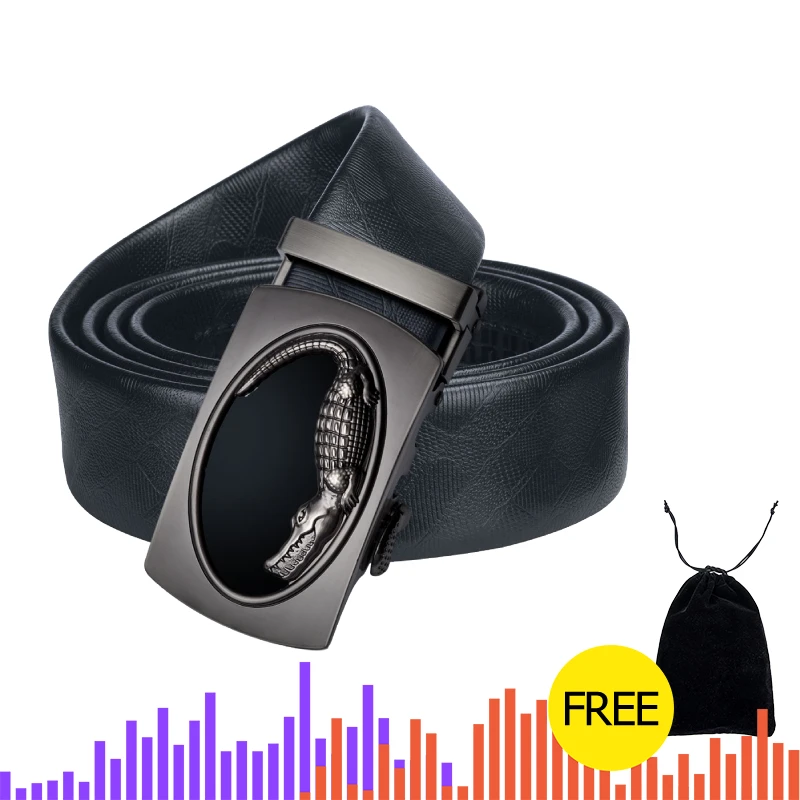 DL-0092-LEA Брендовый мужской кожаный ремень из натуральной кожи, Черный Модный Роскошный кожаный ремень из сплава с автоматической пряжкой, Молодежный деловой ремень, джинсовый ремень DiBanGu - Цвет: DL-0092-LEA