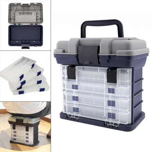 $US $17.87 27 x 17 x 26cm 5 Layers Portable Carp Fishing Tackle Boxes Fishing Reel Line Lure Tool Storage Box