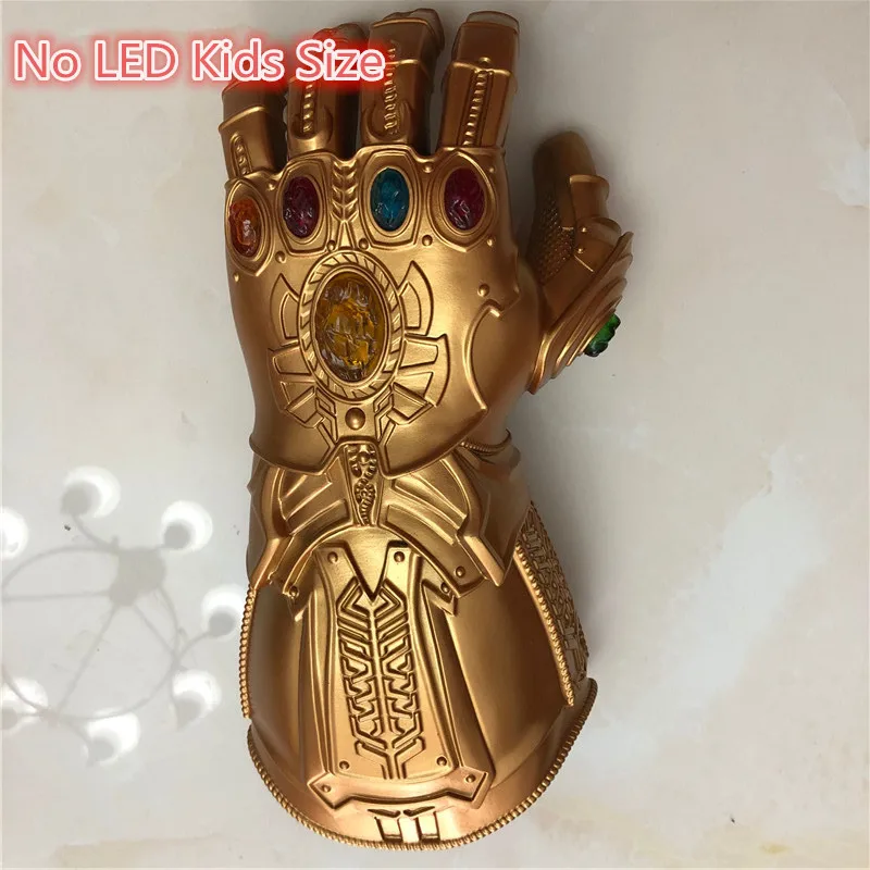 1: 1 светодиодный светильник Thanos Gauntlet Военные перчатки косплей Хэллоуин костюм реквизит Endgame 4 Quantum - Цвет: Thanos kid no led