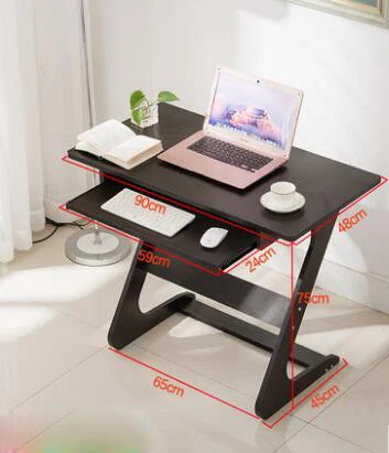 With keyboard Tray Z-образный столик для ноутбука, компьютерный стол с клавиатурой, простой столик для спальни - Цвет: With keyboard Tray