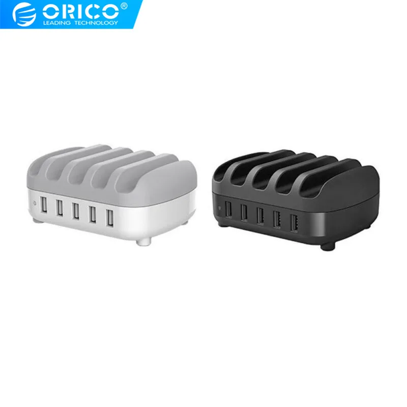 

ORICO Mobile Phone Chargers Charging Station Dock With Holder Support 5 USB Ports Charging For Iphone Pad Non-slip Design
