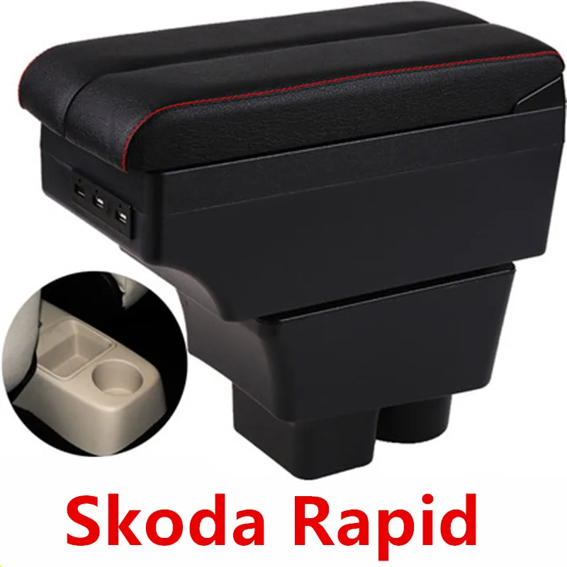 

for Skoda Rapid armrest box central Store content box with USB interface