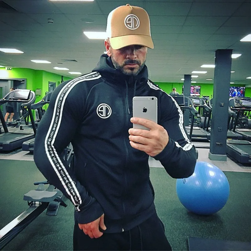 70% OFF Men Sets 2019 Fashion Long Sleeve Slim Sweat Suits Hoodies Tracksuit Sweatshirt Two Piece Trousers male jacket + Pants Exercise