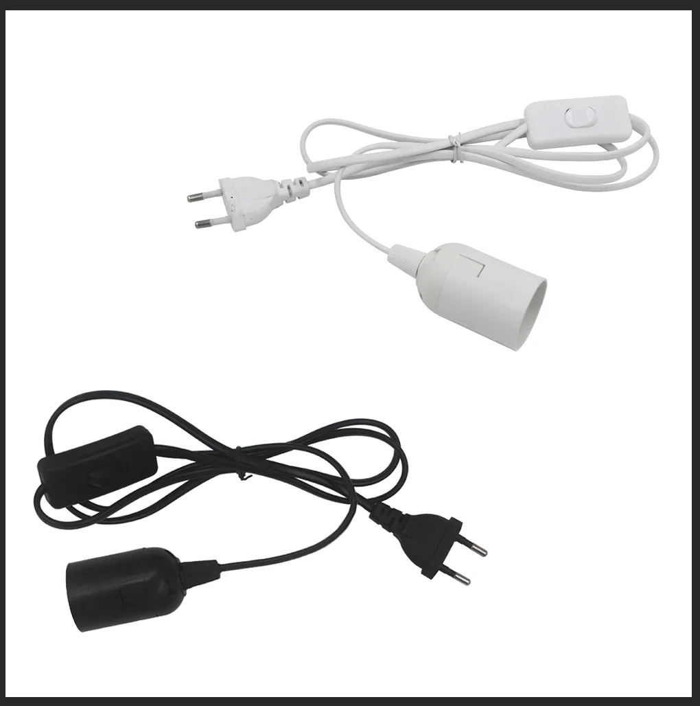 EU US Plug 1.8m Power Cord Cables E27 Lamp Base Holder With Switch Wire For Pendant Led Bulbs Fixture Hanglamp Suspension Socket lamp holder lamp bulb holder lamp base led lamp base