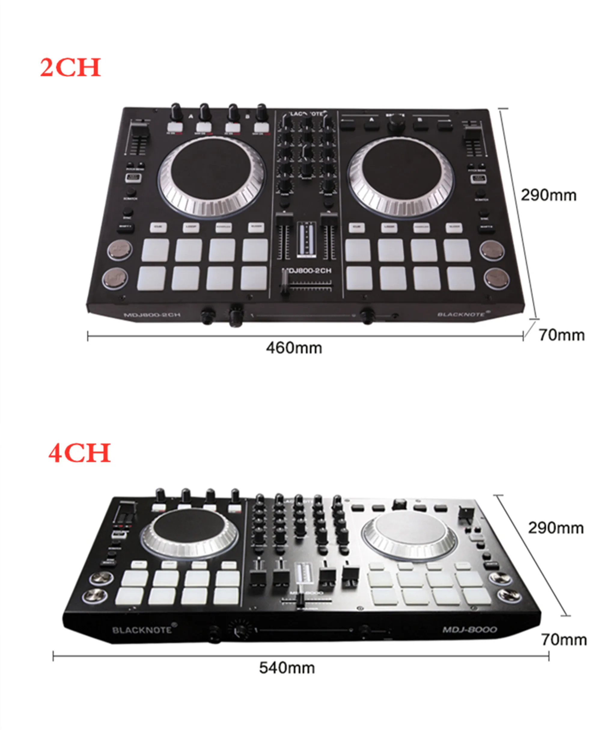 Контроллер BLACKNOTE DJ MIDI para reproductores de audio de consola mezcladora de sonido mesa de mezclas dj. DJ Mezc