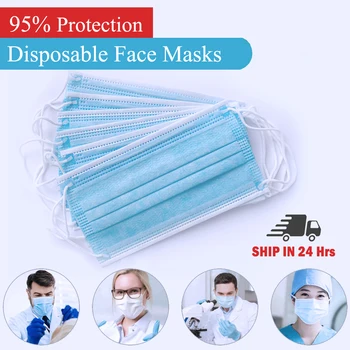 

drop shopping Disposable face mask Filter Safety Face Cover Mask Disposable Protect 3 Ply Non-woven Masks Protective Mouth mask