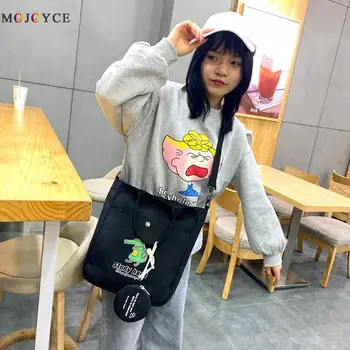 

Canvas Women Shoulder Messenger Bags Cartoon Dinosaur Crossbody Handbags
