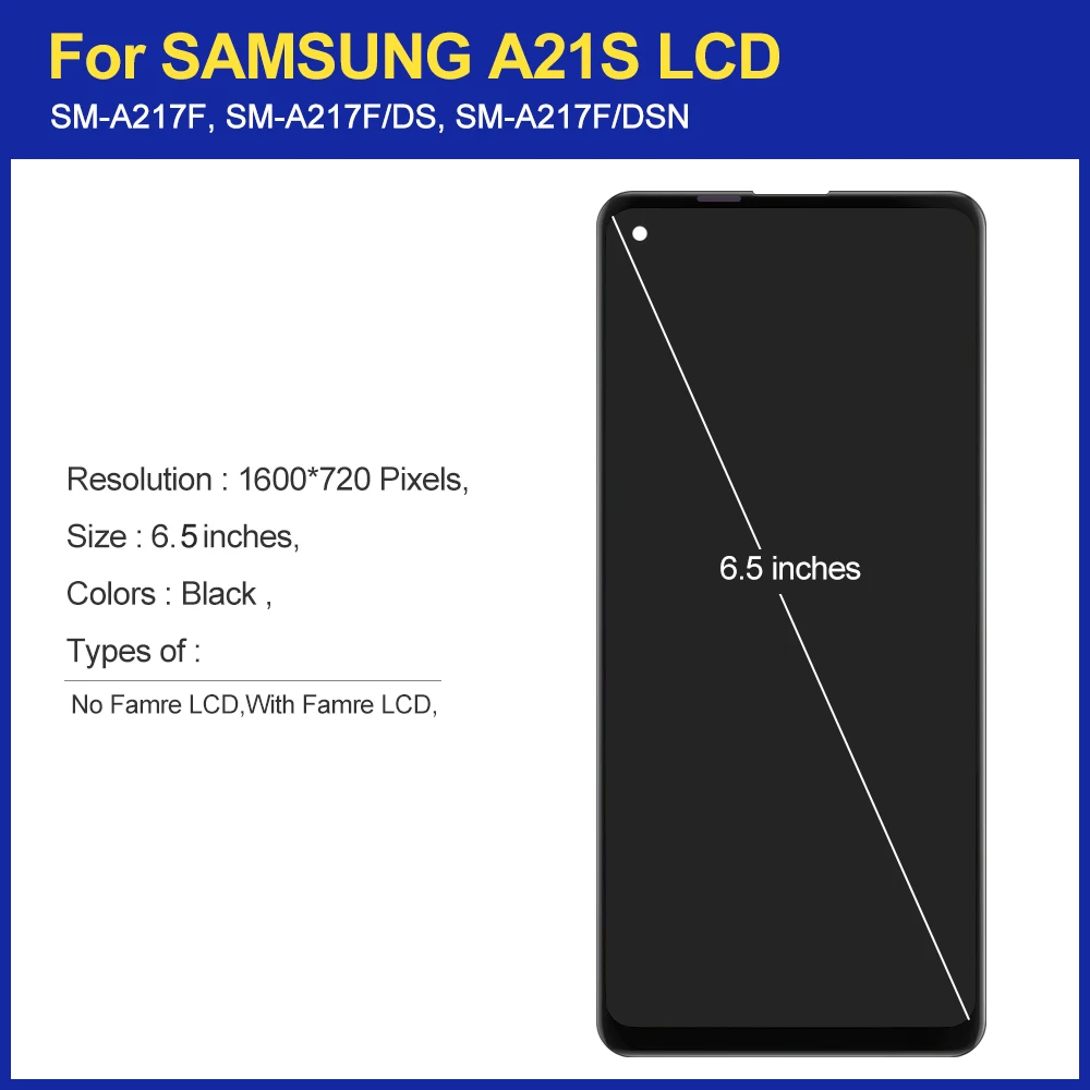 Original A21s Lcd For Samsung A21s A217 