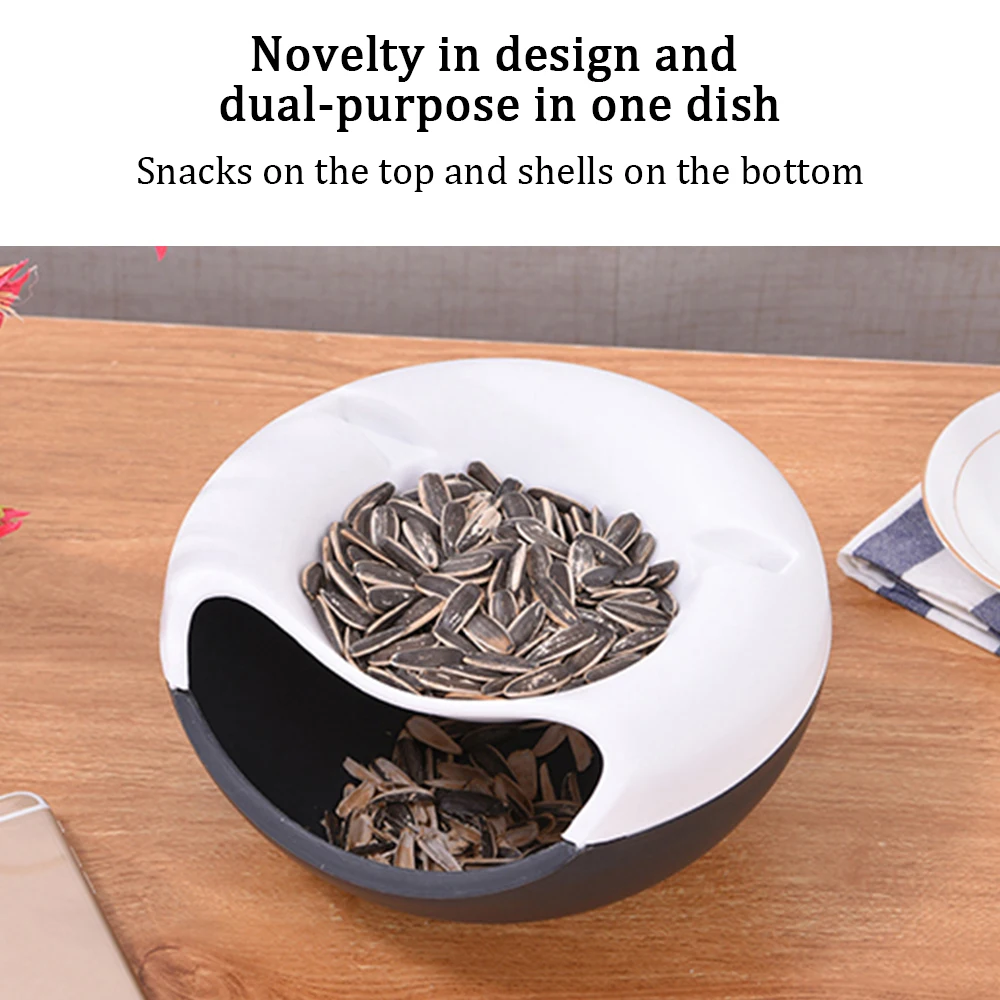 Creative Lazy Snack Bowl Plastic Double-Layer Snack Storage Box Bowl Fruit Bowl And Mobile Phone Bracket Chase Artifact 4Colors