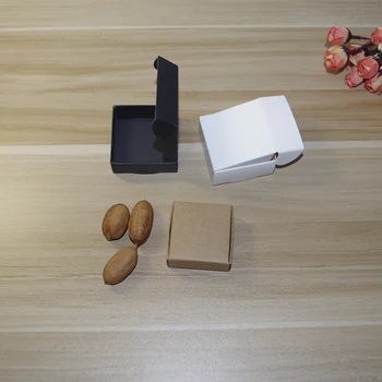 

[PYETA] 100pcs/lot Free Shipping 350gsm Kraft Paper Box Gift packing White/black/brown Wedding Favor Small Party DIY Candy Boxes