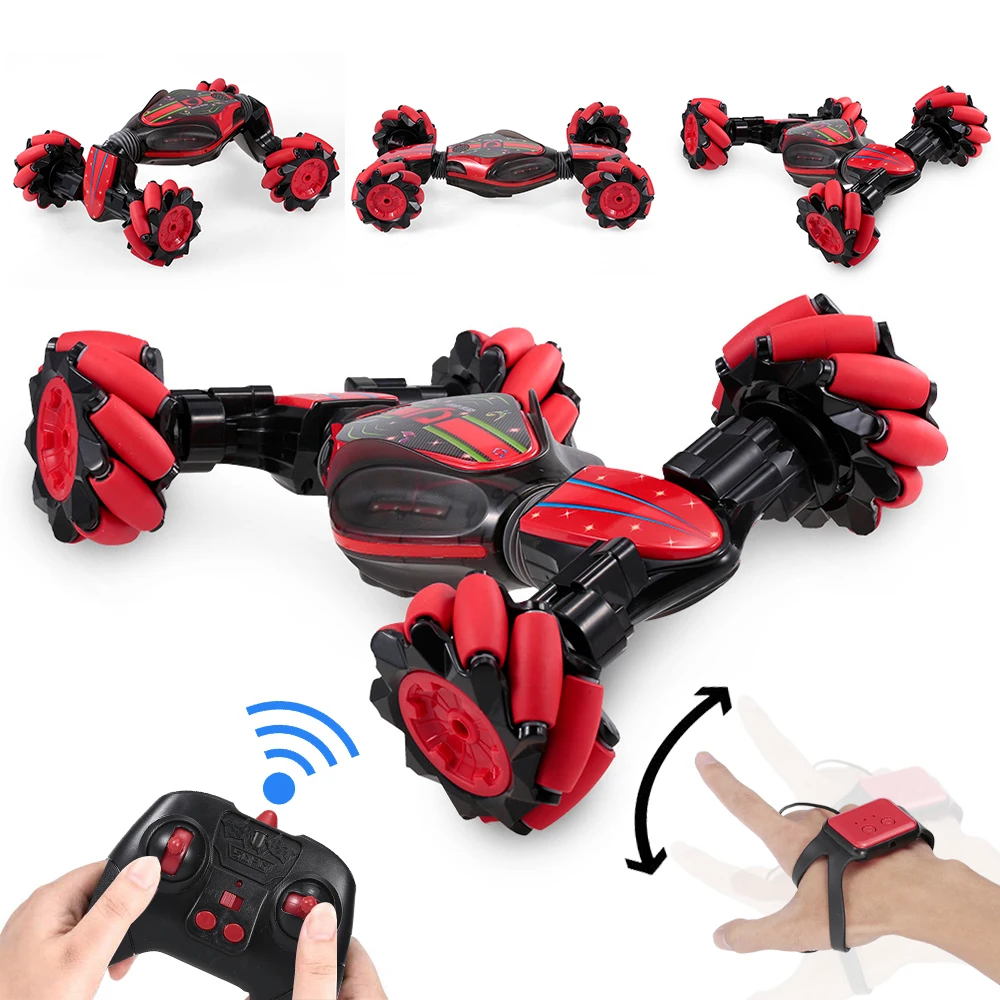 

2.4GHz 4WD Gesture Sensing Stunt Remote Control RC Car Children's Light Music Twisting Car Deformation Climbing Off-road Vehicle