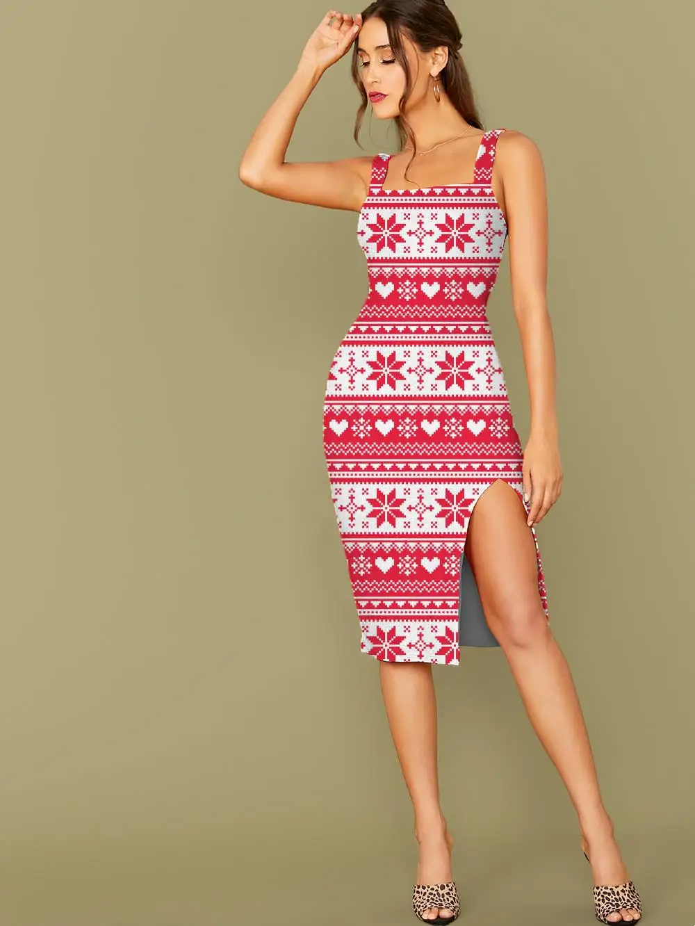 

3D Dress Christmas Dress Women New Year 3d Print Snowflake Sundress Party Halter Sleeveless Women Club Vintage Korean Style
