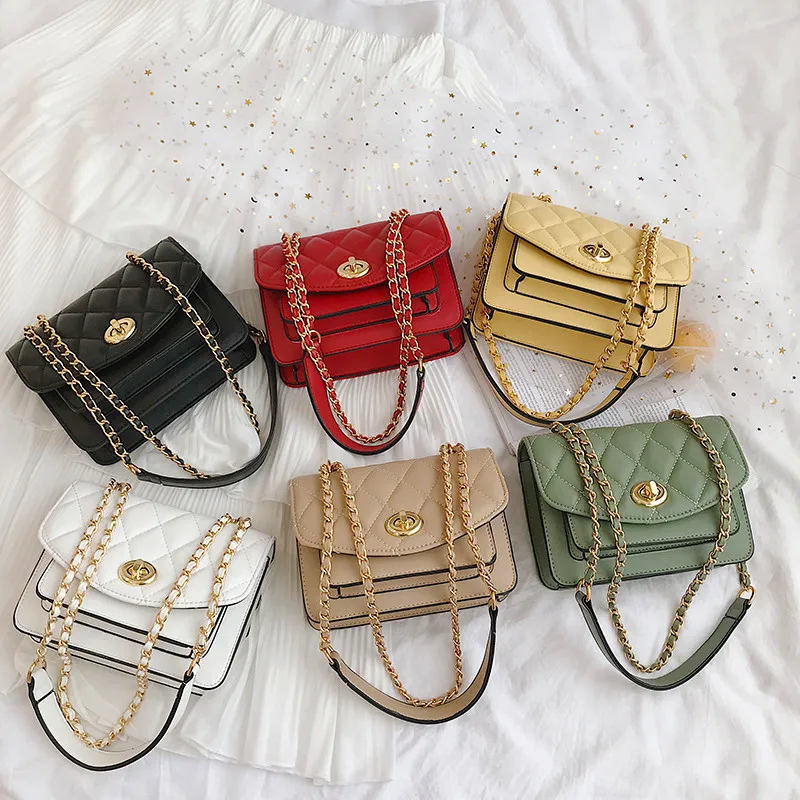 

2019 Chain Pu Leather Crossbody Bags For Women Small Shoulder Messenger Bags Design Female Travel Handbags