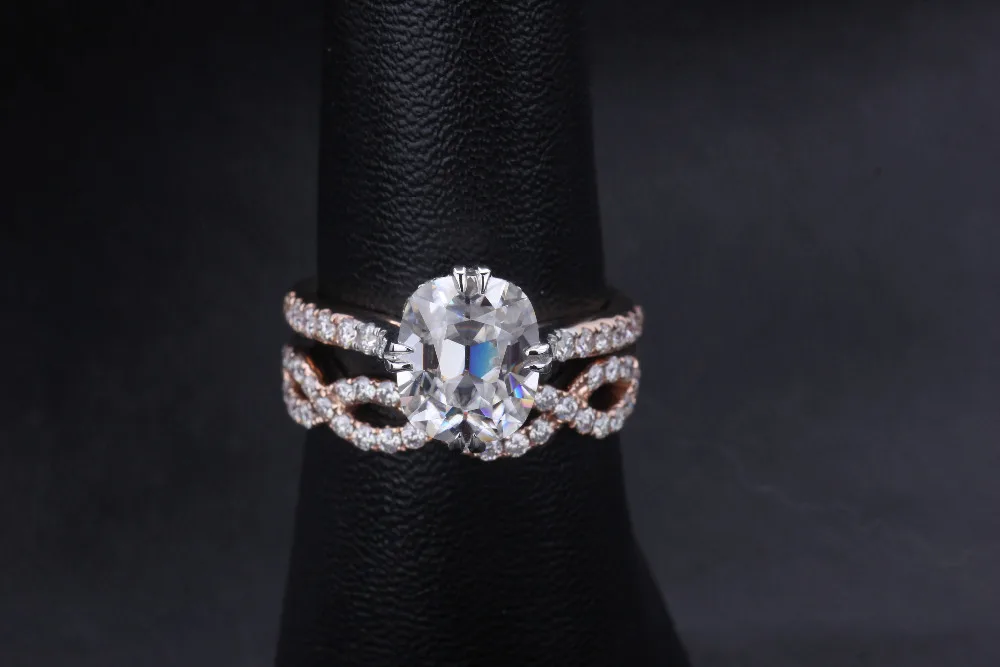 Starszuan драгоценность Высокое Качество сертифицировано 18 к двойной Муассанит кольцо Роскошный муассанит обручальное кольцо необычный подарок для нее