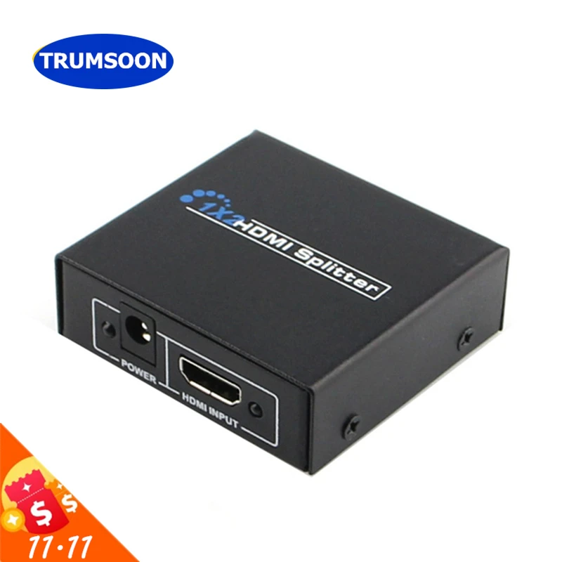 

Trumsoon HDMI Splitter 1X2 1x4 Switcher HDMI Switch Hub 1080P 4K for TV-box PS4 PC DVD Projector TV Laptop Monitor