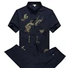 Male Chinese Traditional Costumes Set 2PCs Shirts+trousers Breathable Cotton Dragon Embroidery Men New Year Kung Fu Tang Suit ► Photo 3/6