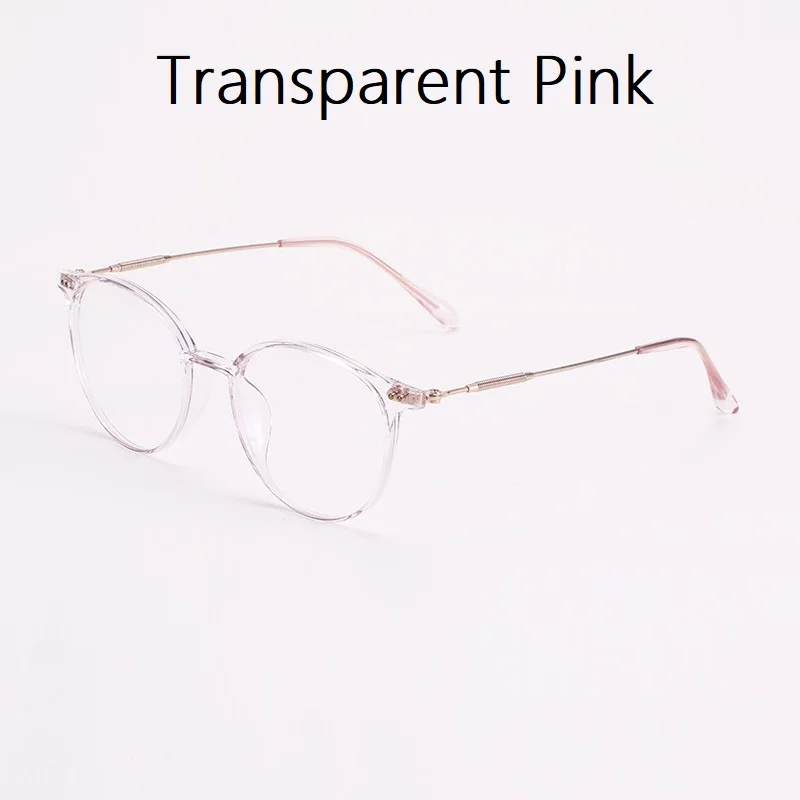Transparent Pink Эллиптические художественные оптические очки для близорукости, ультра-светильник Tr90, модные мужские и женские очки, ретро очки, Новинка - Цвет оправы: Transparent Pink