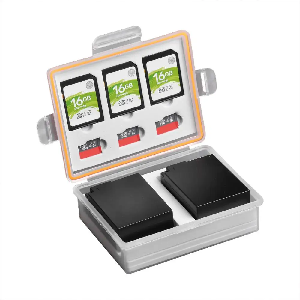 

Plastic Case Holder Storage Box SD TF Memory Card Case for DSLR camera battery LP-E8 LP-E5 NB-10L NB-7L EN-EL9 EN-EL14 BLC12