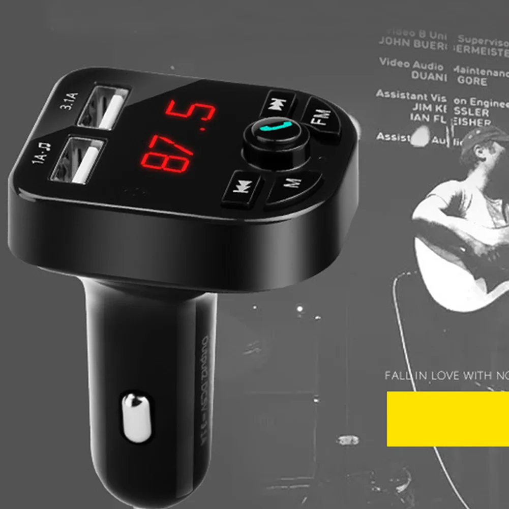 Двойной USB fm-передатчик адаптер MP3-плеер портативный музыкальный TF карта ЖК-дисплей беспроводной радио многофункциональный универсальный автомобильный комплект