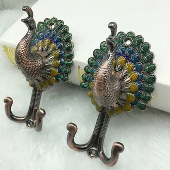 

2pcs=1 Pair High-quality peacock wall hook Curtain Hook curtains holder curtains buckle Home Supplies Hook Decorative.