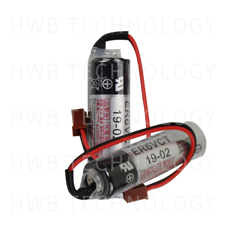 10 шт. ER6VCT аккумулятор 3,6 V 2400mAh PLC литиевые батареи с коричневыми разъемами вилки