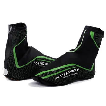 

Waterproof Cycling Shoe Cover Reflective Full Zip MTB Road Bike Overshoes Outdoor Sports Riding Sneakers Shoes Cover Green
