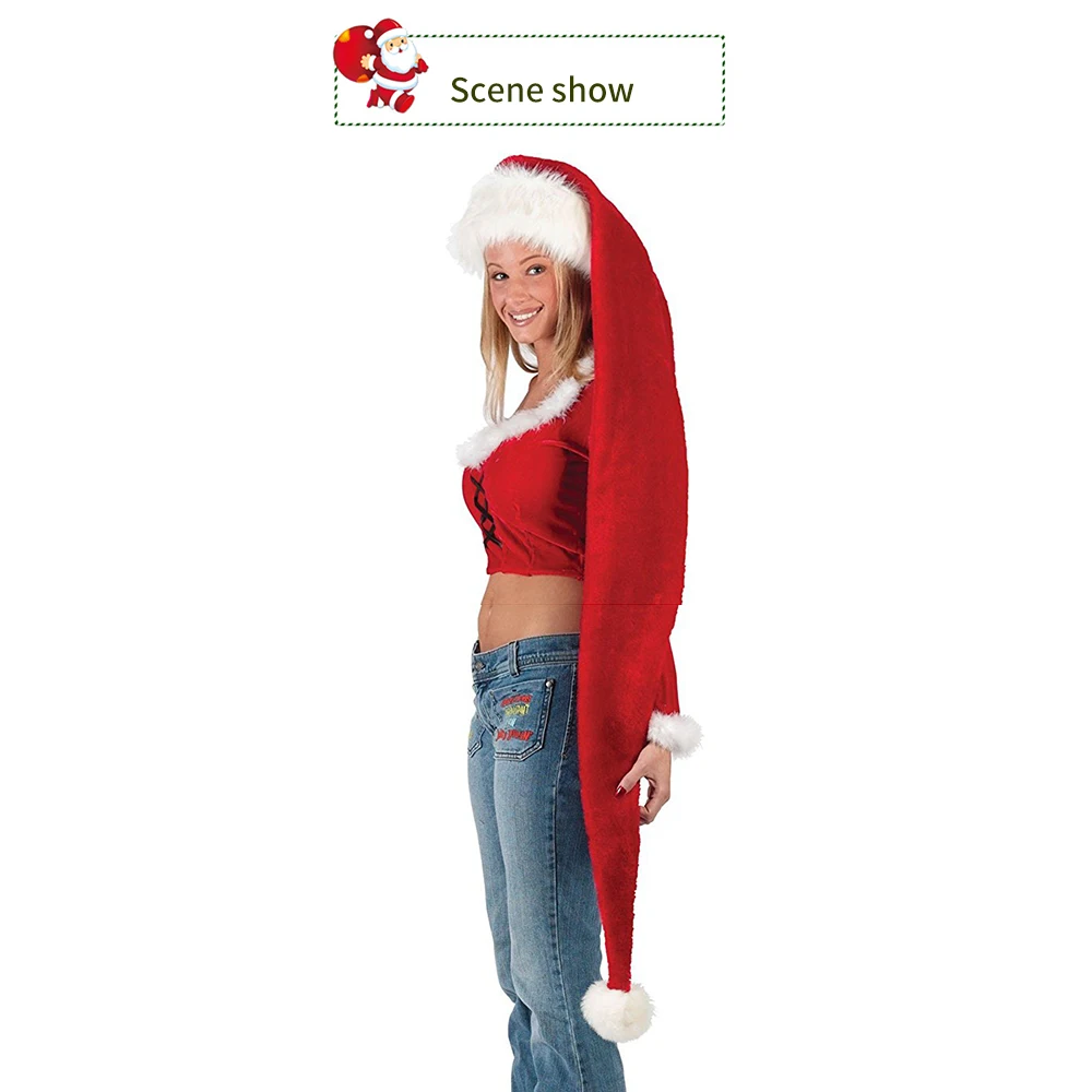Adult Unisex Adult Santa Hat Winter Warm Christmas Hat Santa Hats Novelty Long Santa Hat Costume New Year Christmas Party Decor