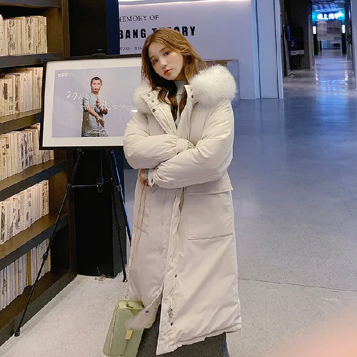 

Photo Shoot South Korea Dongdaemun New Style Autumn & Winter Down Jacket Women's Mid-length Loose-Fit BF down Coat Cotton-padded