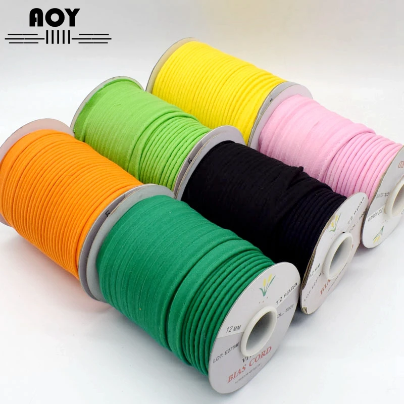 Cotton Bias Piping Cord Tape Binding 1/2"(12mm) For DIY Patchwork Garment Sewing Making Home Textile Bedding