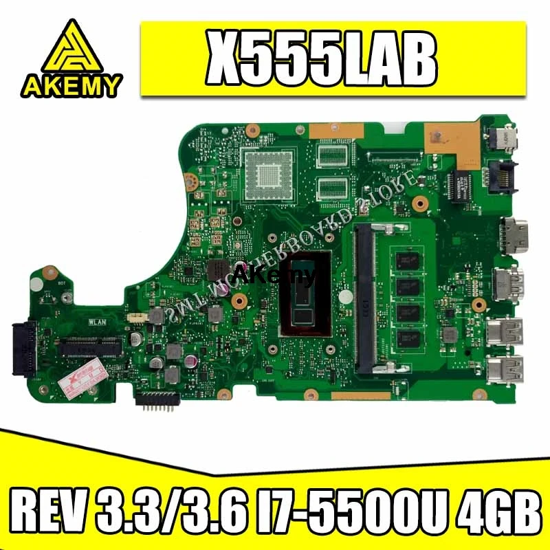 X555LAB материнская плата для For Asus X555LD X555LA ноутбука Mainboard 100% тест Ok REV 3 3/3 6 I7-5500U 4GB-RAM |