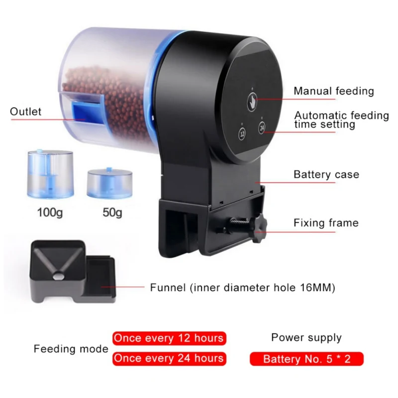 Automatic Feeder Aquarium Goldfish Smart Timing Auto Fish Feeder Timer Food Feeding 8/12/24 hours Timer Feeding