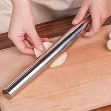304 нержавеющая сталь Скалка тесто прессованное тесто палка для домашней пиццы кожи лапши бар выпечки Инструмент Скалка антипригарная