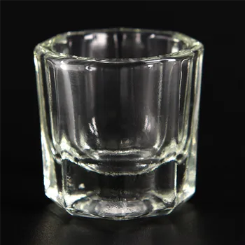 

1pc Glass Dappen Dish Transparent Crystal Glass Cup For Acrylic Nail Art Tool For Nail Technician