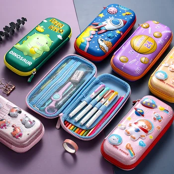 

3D Animation Anime Multi-layer Quicksand Pencil Case Large Capacity Student cartoon transparent pencil case pencil sharpener