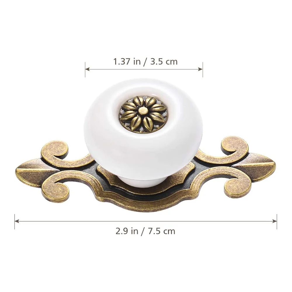 Ручки для ящиков 2 шт. металлические винтажные керамические ручки шкафов комодов