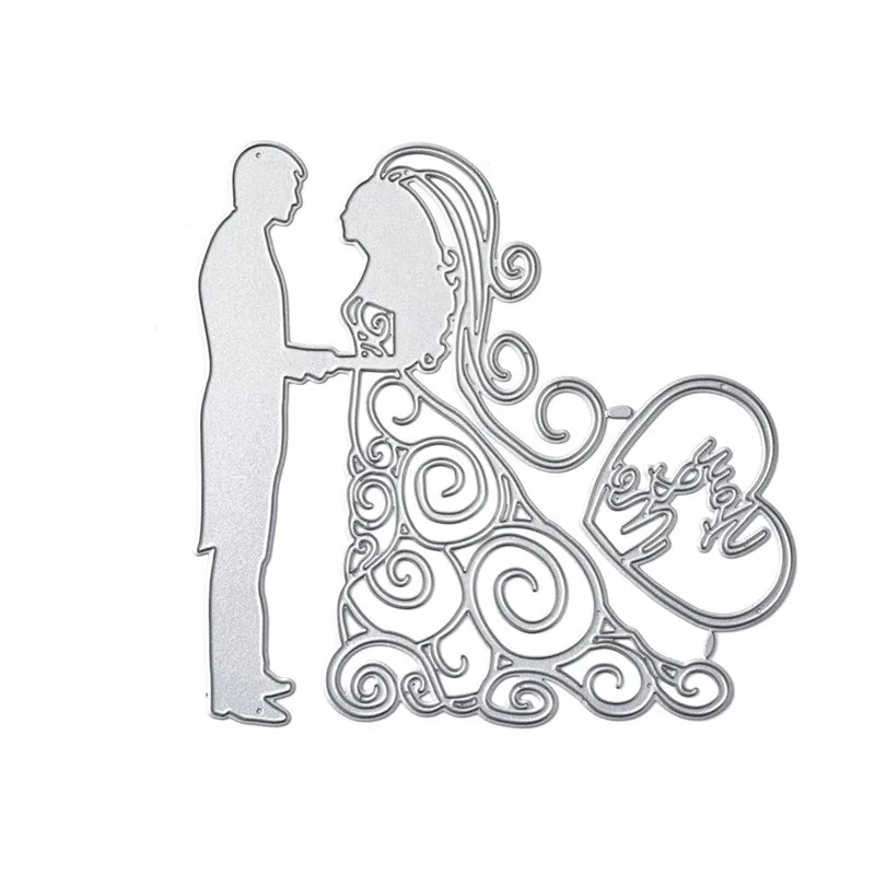 Naifumodo Bride and Groom Dies Wedding Metal Cutting Dies Scrapbooking Card Making Embossing Stencil DieCut New Dies