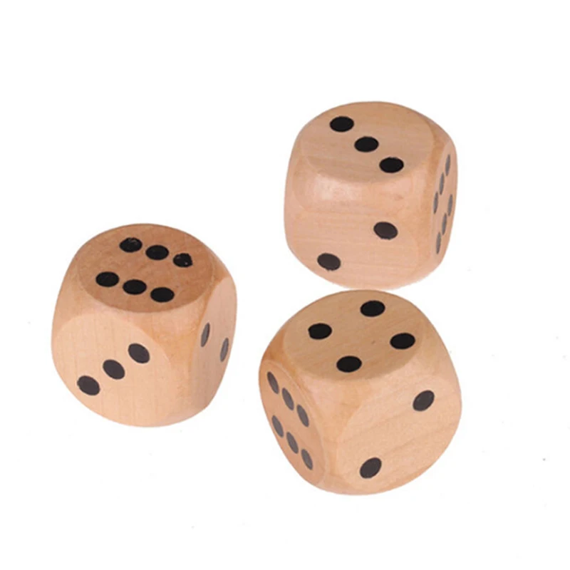 

6 Pcs Set Wooden Dice Board Games Bar Party Toy Kids Family Games Kit D6 16mm