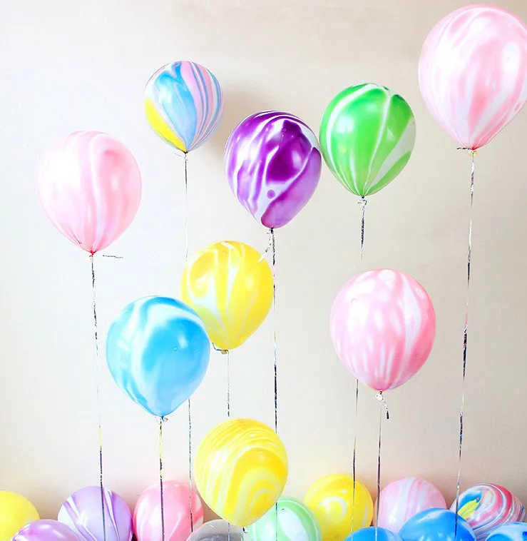 

10pcs/lot 12inch Painting Agate Balloons Colorful Cloud Marble Balloon Kids Birthday Party wedding Decor Supplies