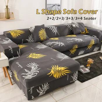 

Modern L Shape Elastic Sofa Cover Stretch Fabric Corner Couch Cover Printed Pattern Furniture Covers Living Room Home Decor