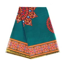 Африканская настоящая восковая ткань с двойной печатью для шитья платья полный хлопок 6 ярдов Анкара настоящая голландская восковая ткань для женщин 332b